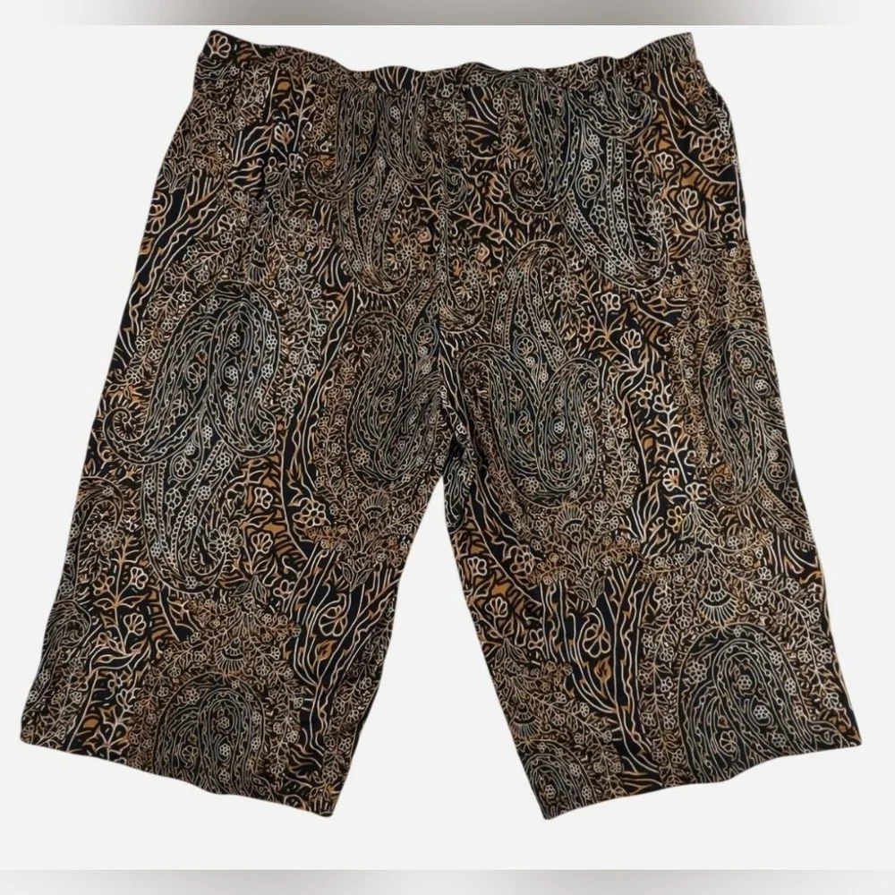 Susan‎ Graver black and brown wide leg cropped pull on wide leg pants Size 3x - Picture 4 of 7